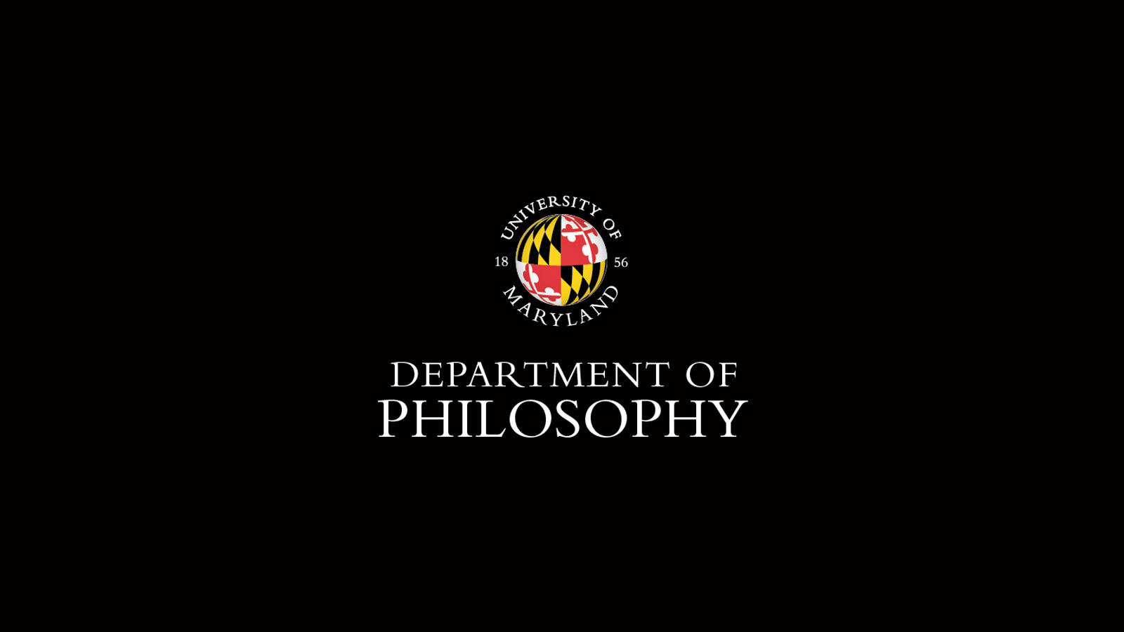 Department of Philosophy logo in white letters on a black background